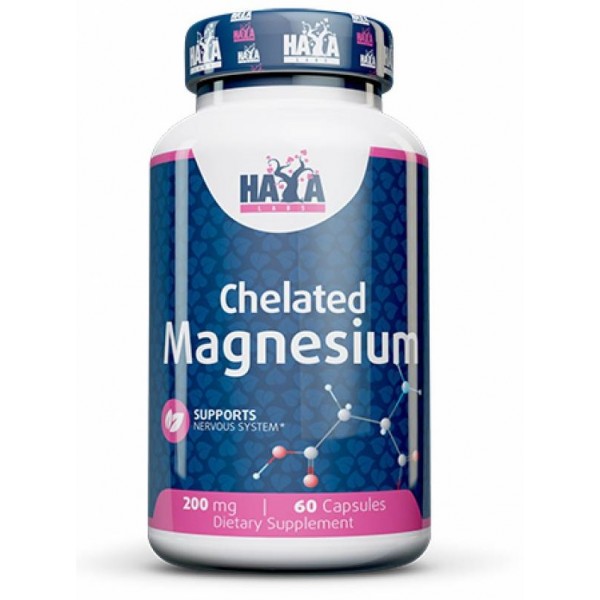 Магній Хелат, Haya Labs, Chelated Magnesium 200 мг - 60 капс