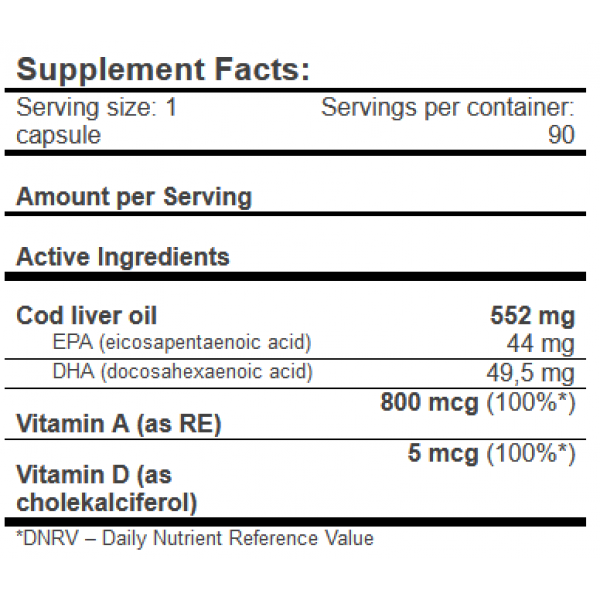 Масло печени трески (Омега-3), Amix, GreenDay Cod Liver Oil - 90 гель капс