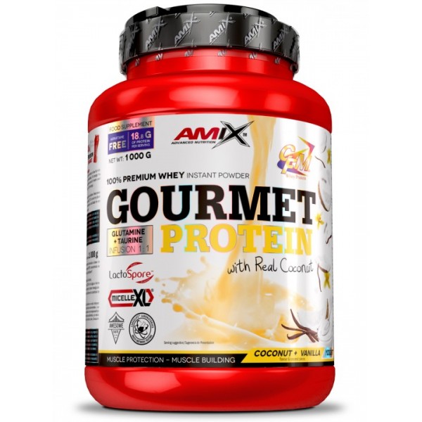 Комплексний протеїн зі шматочками фруктів (Сироватковий концентрат + Казеїн), Amix, Gourmet Protein - 1 кг