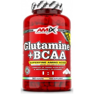 Аминокислоты Глютамин + ВСАА, Amix, L - Glutamine + BCAA - 360 капс