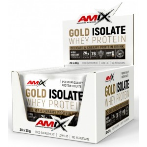 Протеїн ізолят в зручному фасуванні, Amix, Gold Whey Protein Isolate - 20 пакетиків по 30 г 