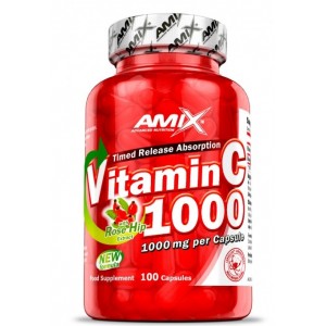 Вітамін С + екстракт шипшини, Amix, C-Vitamin + Rose Hips 1000 мг - 100 капс