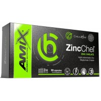 Цинк в хелатной форме, Amix, ChelaZone ZincChel Zinc Bisglycinate Chelate - 90 веган капс