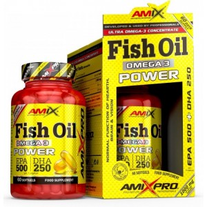 Риб'ячий жир з високим вмістом Омега-3, Amix, Fish Oil Omega 3 ( 500 мг/250 мг ) - 60 гель капс
