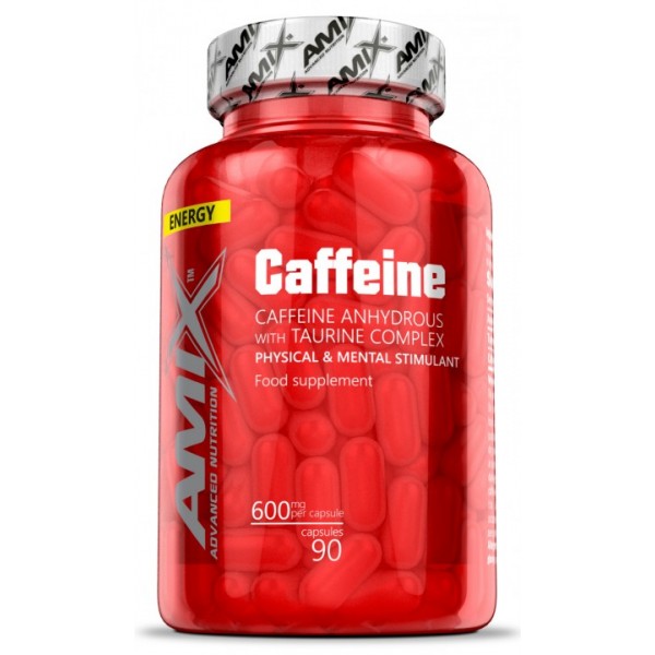 Кофеїн + Таурін, Amix, Caffeine 200 мг with Taurine - 90 капс