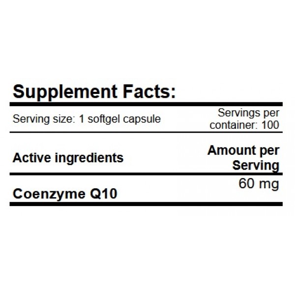 Коензим Q10, Amix, Coenzyme Q10 60 мг - 50 гель капс