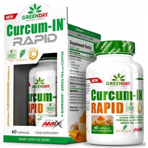 Куркумин + Зелёный чай, Amix, GreenDay Curcum-IN Rapid - 60 капс