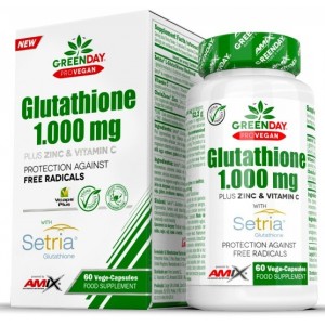 Глутатіон + Вітамін С, Цинк, Amix, GreenDay ProVegan Setria® Glutathione 1000 - 60 веган капс