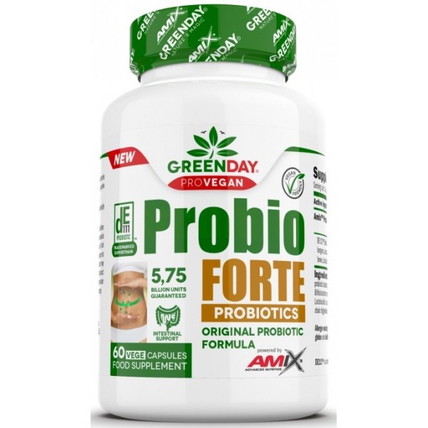 Пробіотики для покращення мікрофлори кишечника, Amix, GreenDay ProVegan Probio Forte - 60 веган капс
