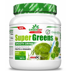Комплекс растительных антиоксидантов, вытяжек из фруктов и овощей, Amix, GreenDay Super Greens Smooth Drink - 360 г 
