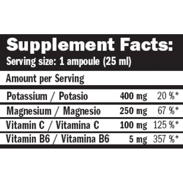 Магній + Калій в шотах, Amix, Magnesium liquid Plus - 25 мл