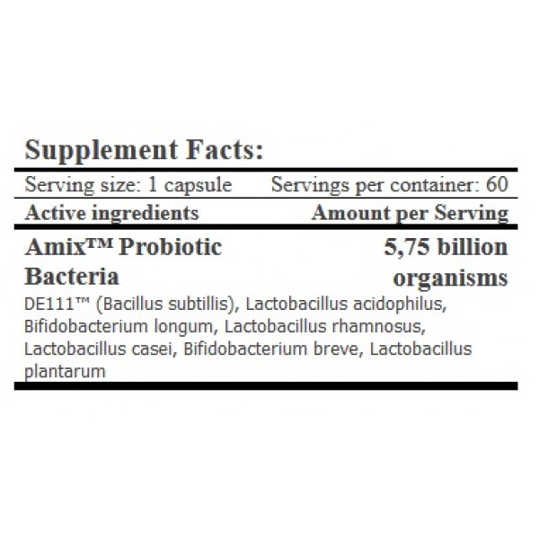 Пробиотики для улучшения микрофлоры кишечника, Amix, GreenDay ProVegan Probio Forte - 60 веган капс