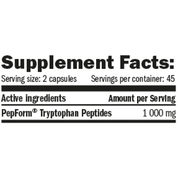 Незамінна амінокислота Л-Триптофан, Amix, Tryptophan PepForm Peptides 500 мг - 90 капс