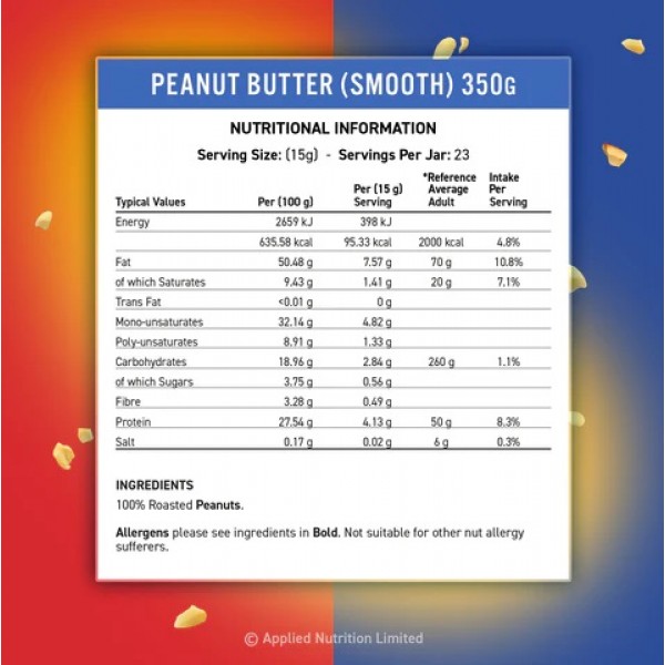 Натуральна арахісова паста, Applied Nutrition, Fit Cuisine Peanut butter - 350 г - smooth