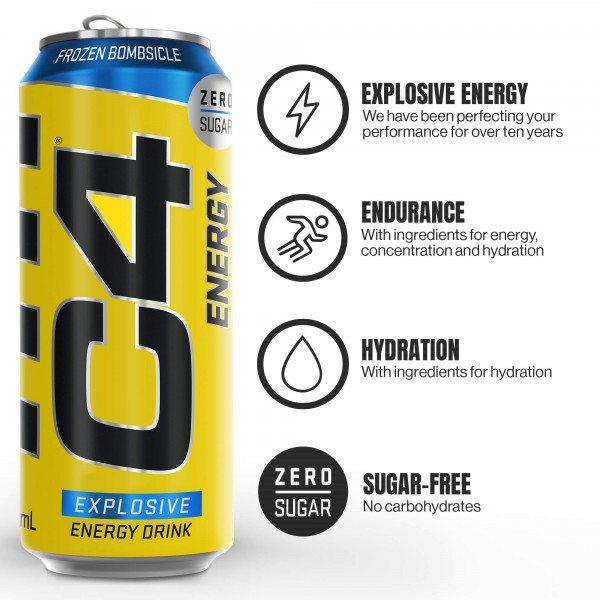 Предтрен (Енергетичний напій), Cellucor, C4 Carbonated 473 мл 