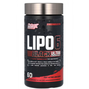 Жиросжигатель с кофеином и йохимбином, Nutrex Research, Lipo-6 Black Ultra Concentrate 