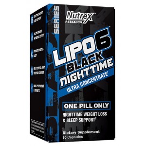 Жироспалювач для використання в вечірній час (без кофеїну), Nutrex Research, Lipo 6 Black NightTime Ultra concentrate - 30 капс  