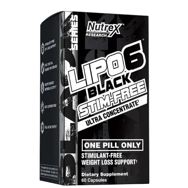 Комплекс для схуднення без кофеїну, Nutrex Research, Lipo 6 Black UC Stim-Free  - 60 капс