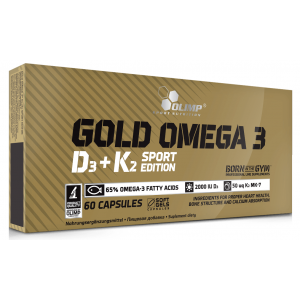 Омега 3 висококонцентрована з вітамінами Д3, К2, Е, Olimp Labs, Gold Omega 3 D3+K2 Sport Eedition - 60 гель капс