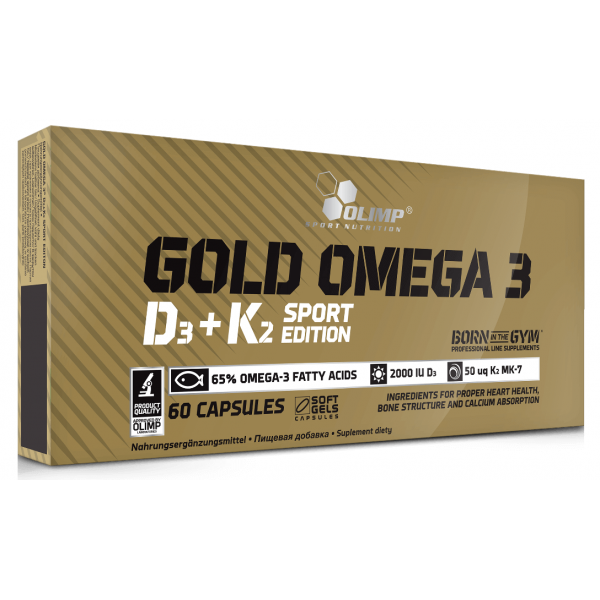 Омега 3 высококонцентрированная с витаминами Д3, К2, Е, Olimp Labs, Gold Omega 3 D3+K2 Sport Eedition - 60 гель капс