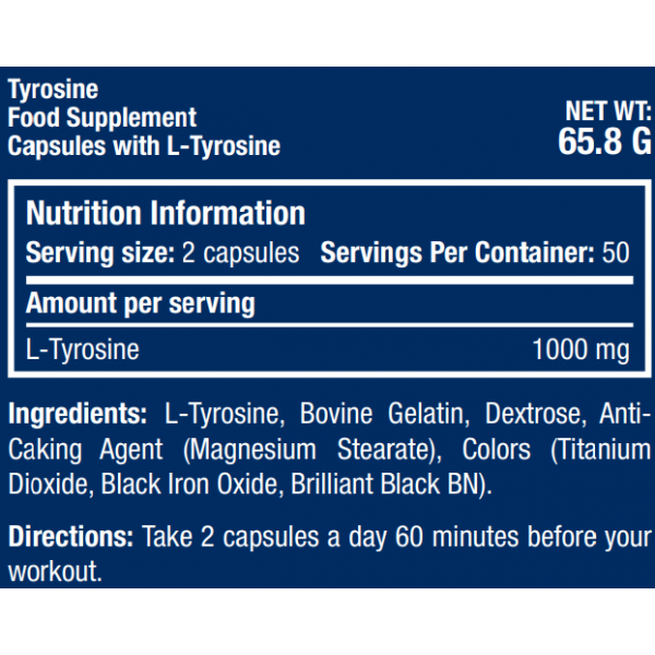 Л-Тирозин, Scitec Nutrition, Tyrosine - 100 капс 