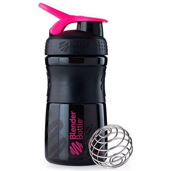 Шейкер з кулькою, Blender Bottle, SportMixer - 590 мл - Black/Pink