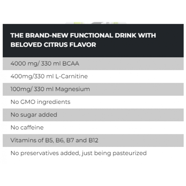 Напій ВСАА з карнітином і вітамінами, Caste, BCAA Vitamin Drink - 330 мл