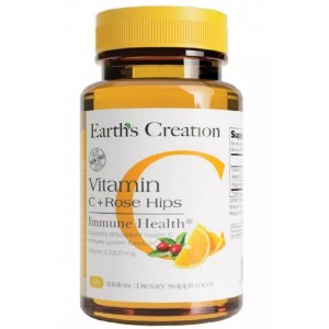 Вітамін С 500 мг з плодами Шипшини, Earths Creation, Vitamin C 500 мг with rose hips - 100 таб