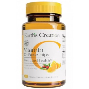 Витамин С 500 мг с Шиповником, Earths Creation, Vitamin C 500 мг with rose hips - 100 таб