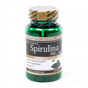 Спирулина 500 мг, Earth's Creation, Spirulina 500 mg - 100 таб