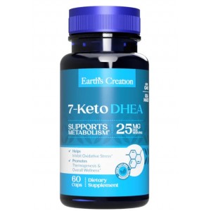7-Кето Дегідроепіандростерон (DHEA), Earths Creation, 7-КЕТО DHEA 25 мг - 60 капс