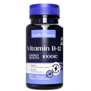 Вітамін В12, Earths Creation, Vitamin B-12 1000 мкг Sublingual - 60 таб