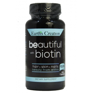 Біотин 10 мг, Earths Creation, Beautiful Biotin 10,000 мкг - 100 капс