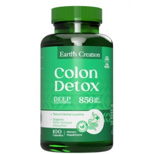 Комплекс рослинних антиоксидантів + пробіотики для покращення травлення, Earths Creation, Colon Detox - 100 капс