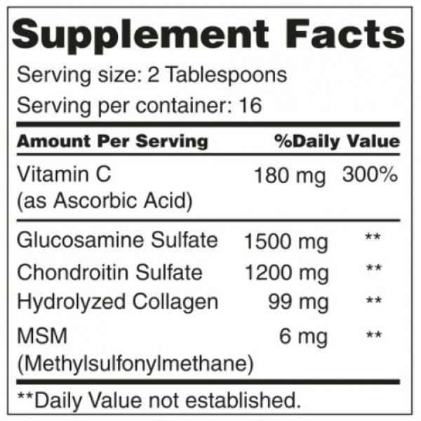 Глюкозамин, Хондроитин, Коллаген + Витамин С в жидкой форме, Liquid Glucosamine, Chondrotin + Vit C - 480 мл