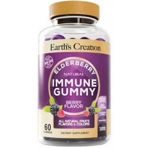 Конфеты для укрепление иммунитета, Earths Creation, Immune Gummy Elderberry - 60 жевательных конфет