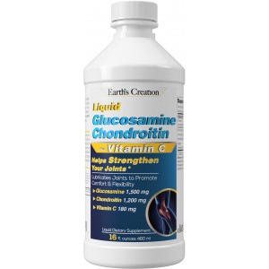 Глюкозамін, Хондроїтін, Колаген + Вітамін С в рідкій формі, Liquid Glucosamine, Chondrotin + Vit C - 480 мл