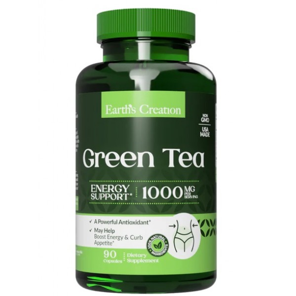 Экстракт зеленого чая, Earths Creation, Green Tea G45 - 60 капс