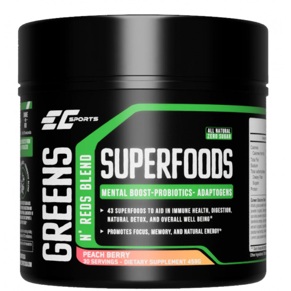 100% натуральний рослинний бленд, Earths Creation, EC Sports Superfoods Greens and Reds - 459 г