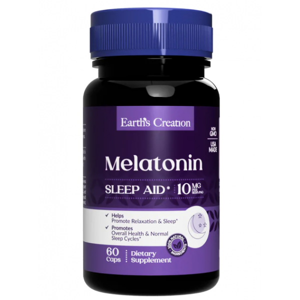 Мелатонін 10 мг, Earths Creation, Melatonin 10 мг - 60 капс