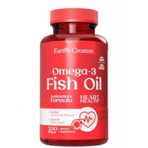 Омега-3 Рыбий жир, Earth‘s Creation, Omega 3-1000 мг (Cholesterol Free) - 100 гель капс