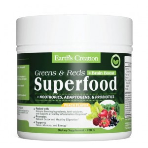 Смесь растительных антиоксиднтов, пребиотиков, адапрогенов (суперфуд),  Earths Creation, Superfoods Greens and Reds - 537 г