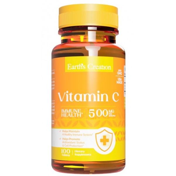 Вітамін С 500 мг з плодами Шипшини, Earths Creation, Vitamin C 500 мг with rose hips - 100 таб