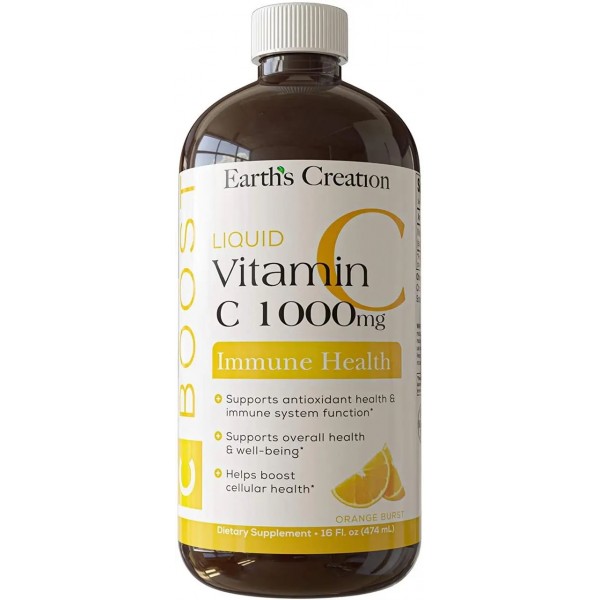 Вітамін С 1000 мг в рідкій формі, Earths Creation, Liquid Vitamin C 1000 мг - 473 мл