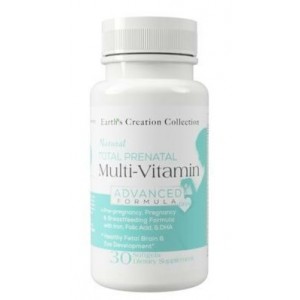 Витаминный комплекс для беременных женщин + Омега-3, Earths Creation, Total Prenatal 150 мг DHA - 30 гель капс