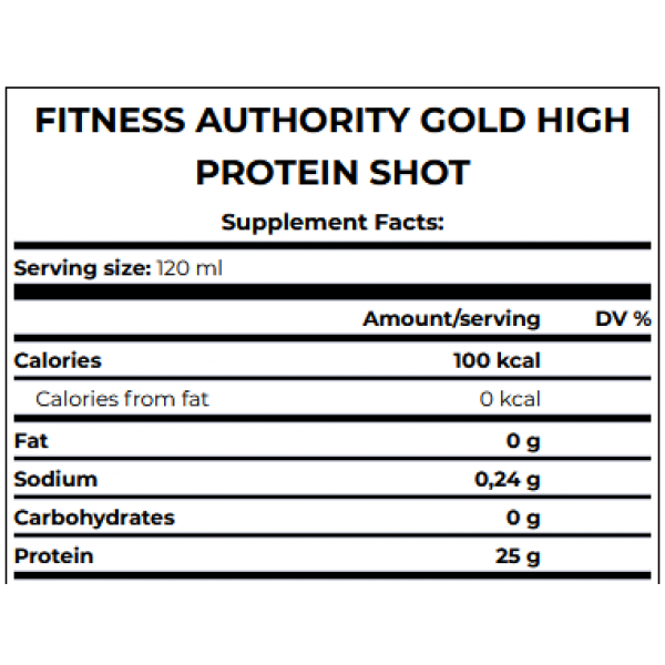 Протеїновий шот, Fitness Authority, Gold High Protein - 120 мл 
