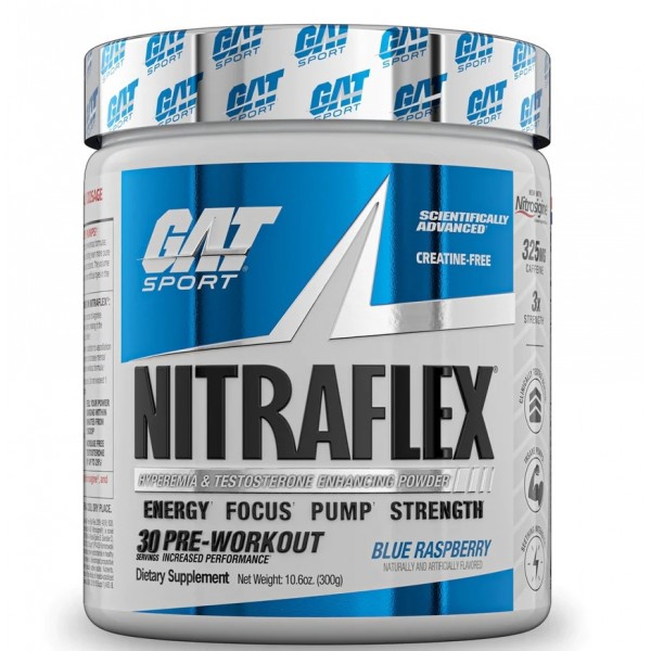 Предтренировочный комплекс с большим содержанием кофеином, GAT, Nitraflex - 300 г