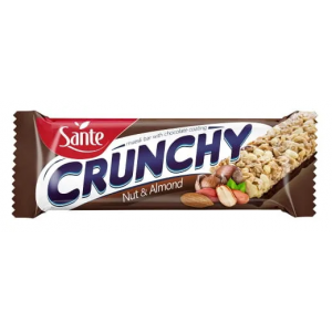 Батончик вуглеводний, GoOn Nutrition, Crunchy bar - 40 г - Горіх-Міндаль з Шоколадом