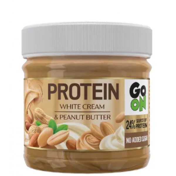 Протеїновий крем з арахісом (без цукру), GoOn Nutrition, Protein White Cream&Peanut Butter - 180 г 