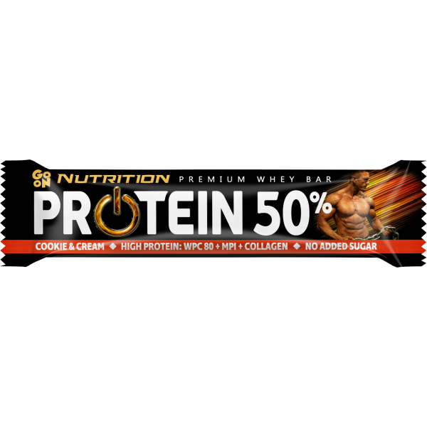 Высокобелковый протеиновый батончик, GoOn Nutrition, Protein Bar 50% 40 г - Cookie Cream